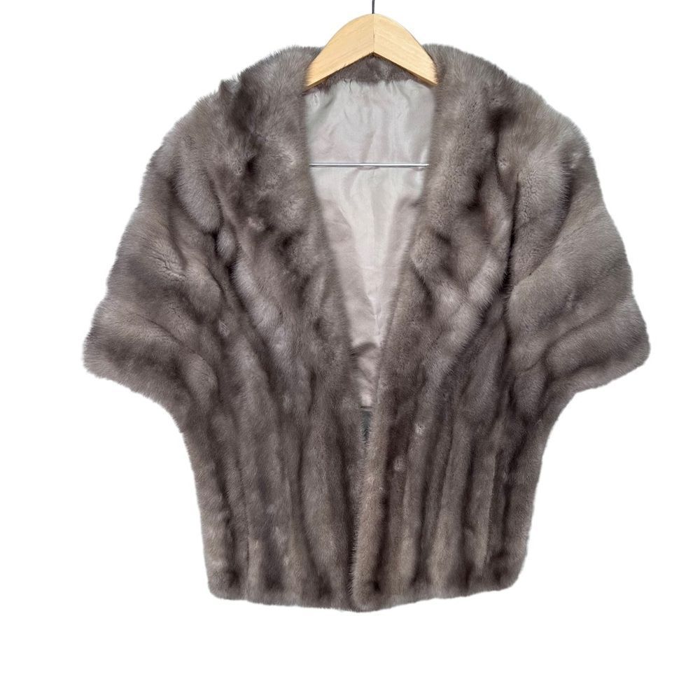 𝅺VINTAGE Brown Mink Stole - Picture 2 of 10